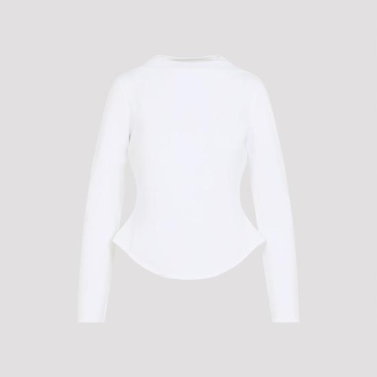 26SS 알라이아 반팔 티셔츠 AA9I0023J095C 000 BLANC WHITE - ALAIA