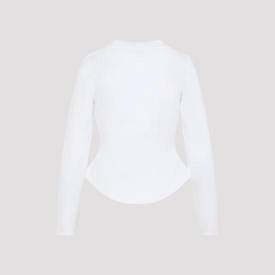 26SS 알라이아 반팔 티셔츠 AA9I0023J095C 000 BLANC WHITE - ALAIA