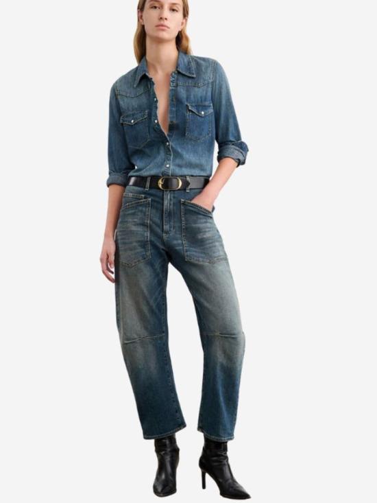  닐리로탄 데님 팬츠 Nili Lotan Shon Jean 청바지 클래식 워시 - NILI LOTAN