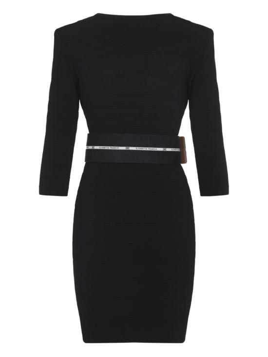 26SS 엘리자베타프랜치 미디 원피스 AM01S61E2 685 Nero burro - ELISABETTA FRANCHI