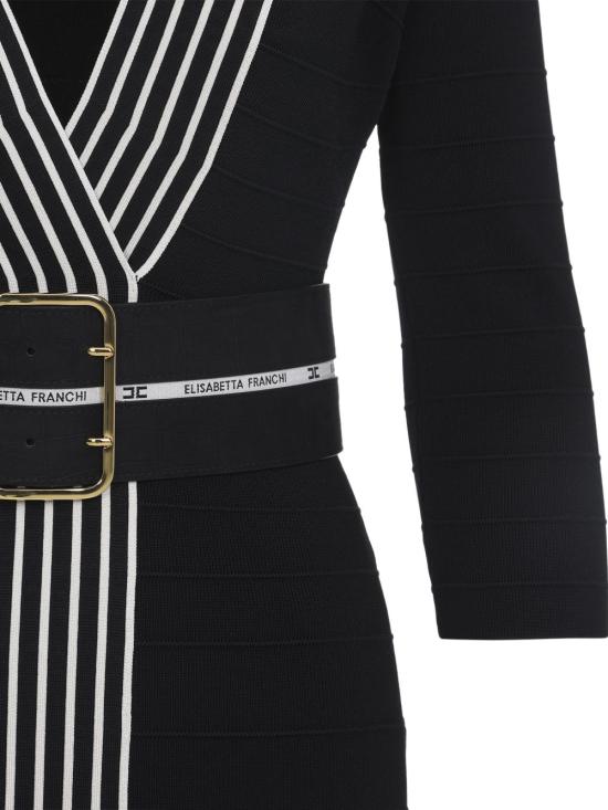 26SS 엘리자베타프랜치 미디 원피스 AM01S61E2 685 Nero burro - ELISABETTA FRANCHI