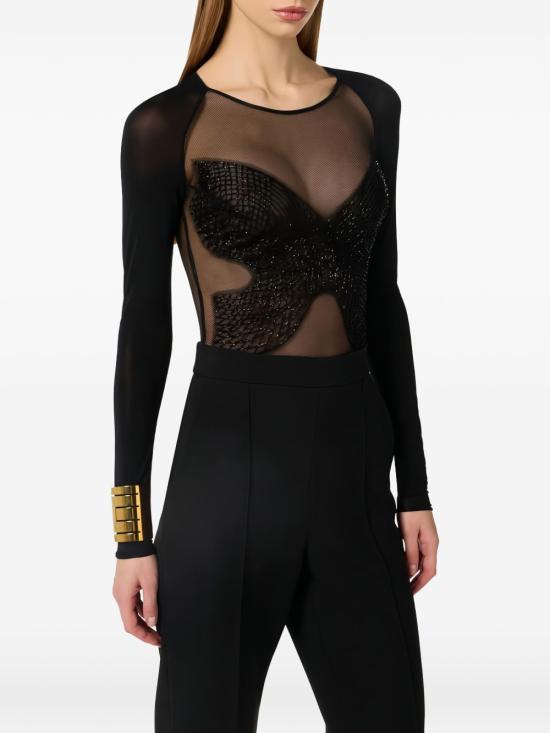 26SS 엘리자베타프랜치 바디수트 티셔츠 BO01061E2 110 Black - ELISABETTA FRANCHI