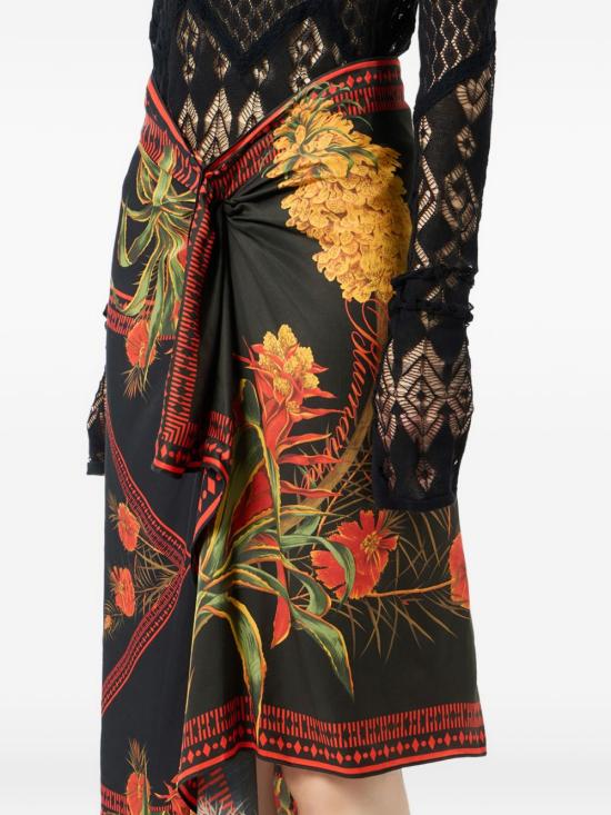 26SS 블루마린 미디 스커트 P622G281A F9904 Black orange - BLUMARINE