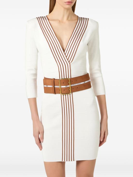 26SS 엘리자베타프랜치 미디 원피스 AM01S61E2 AQ6 Avorio cuoio - ELISABETTA FRANCHI