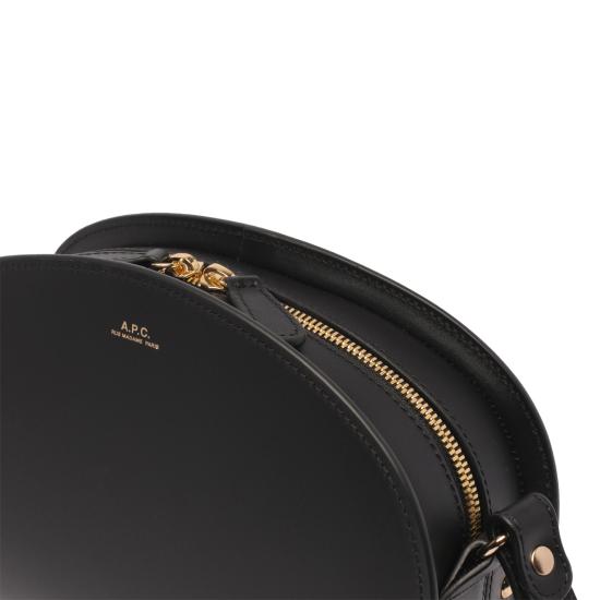 26SS 아페쎄 스무스 레더 하프문백 스몰 PXAWV F61048 LZZ Black - A.P.C.