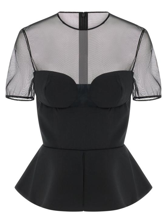 26SS 넨시 도자카 이브닝 티셔츠 NDTOP1107500100BLACK Black