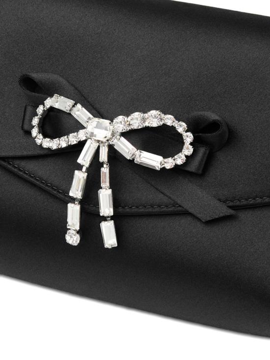 26SS 지미추 클러치/파우치 SOFTBOW BOSBLACK SILVER Black - JIMMY CHOO