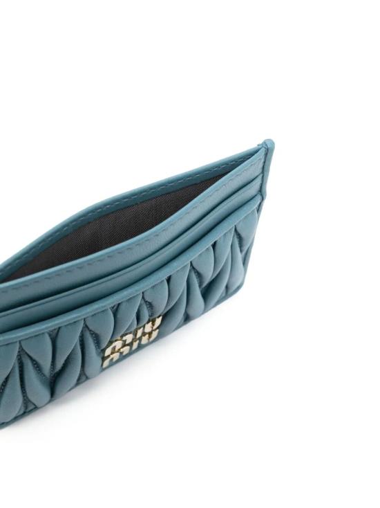 26SS 미우미우 마테라쎄 카드 나파레더 카드홀더 5MC076 AFPP F0F16 MARINE - MIU MIU