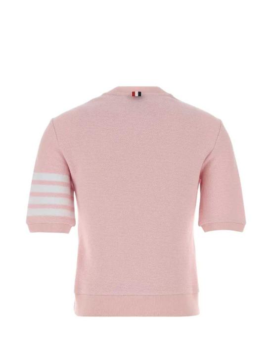 26SS 톰브라운 텍스처드 코튼 피케 4바 티셔츠 FJS222AJ0248 LT PINK 680 - THOM BROWNE