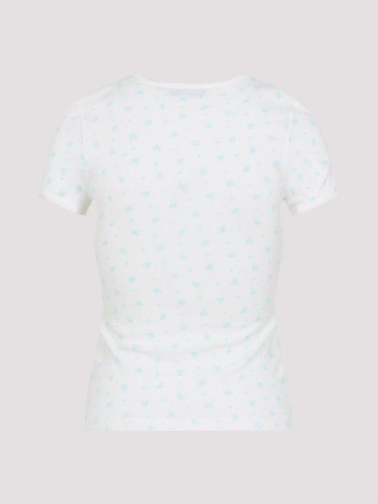 26SS 미우미우 반팔 티셔츠 MJNA08SOOO18ZUF0AZ1 White - MIU MIU