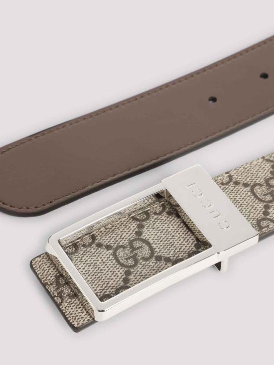 27SS 구찌 렉탱귤러 버클 리버시블 가죽 벨트 82072492TIC8358 Dark Brown - GUCCI