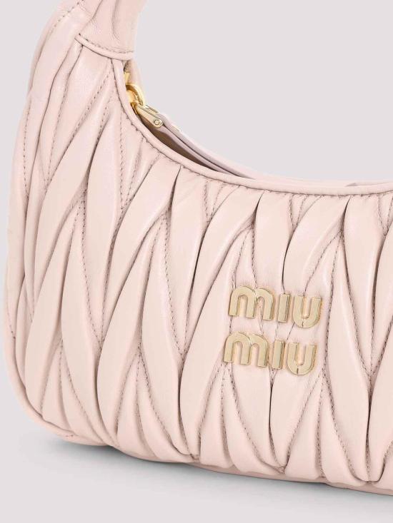 26FW 미우미우 완더 마테라쎄 나파 레더 호보 백 5BC125VOOYAN88F0236 LIGHT PINK - MIU MIU