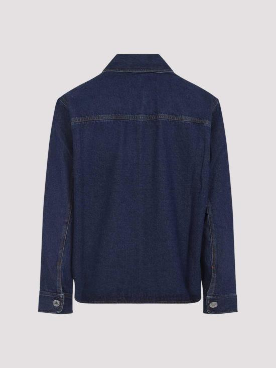 26SS 아미 톤온톤 하트 로고 블루 코튼 데님 오버셔츠 UJK788DE0104402 - AMI