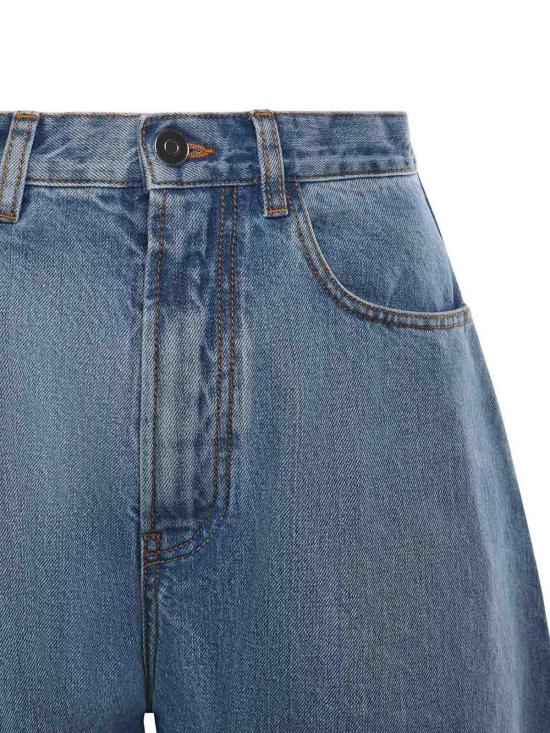 26SS 알라이아 스트레이트 팬츠 AA9P0176D015CA21 Blue - ALAIA