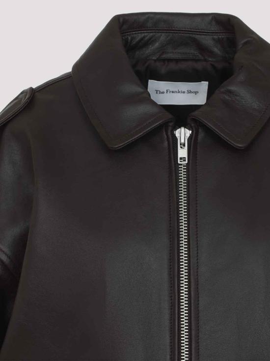 27SS 더프랭키샵 가죽 자켓 JAFS18397200 Brown - THE FRANKIE SHOP