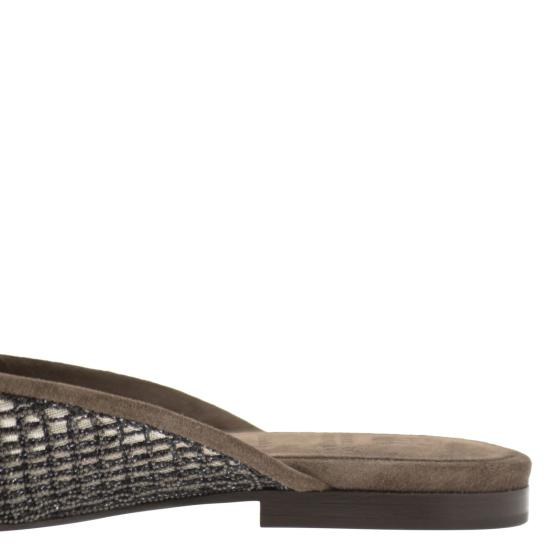 26SS 브루넬로 쿠치넬리 스웨이드 프레셔스 네트 자수 플랫 슈즈 MZSFC3177 BROWN - BRUNELLO CUCINELLI