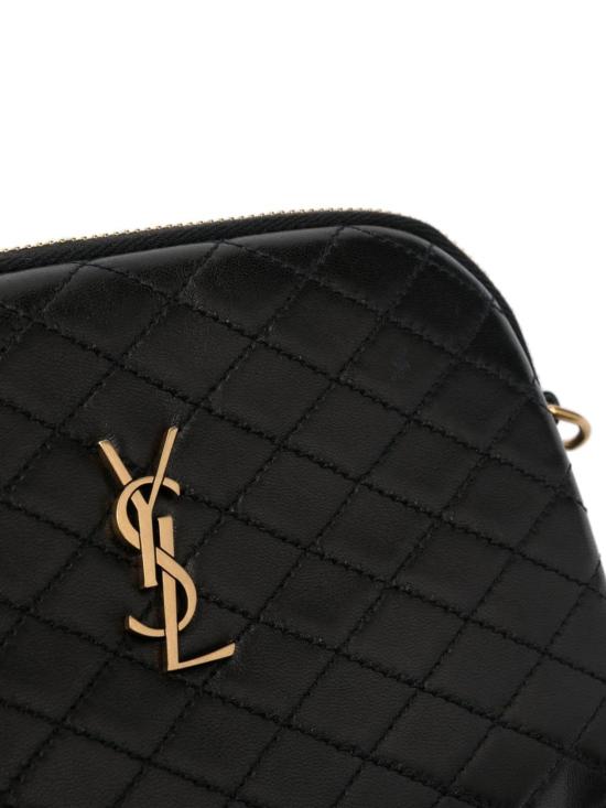 26SS 생로랑 퀼티드 램스킨 가비 지퍼 파우치 7336671EL07 1000 Black - SAINT LAURENT