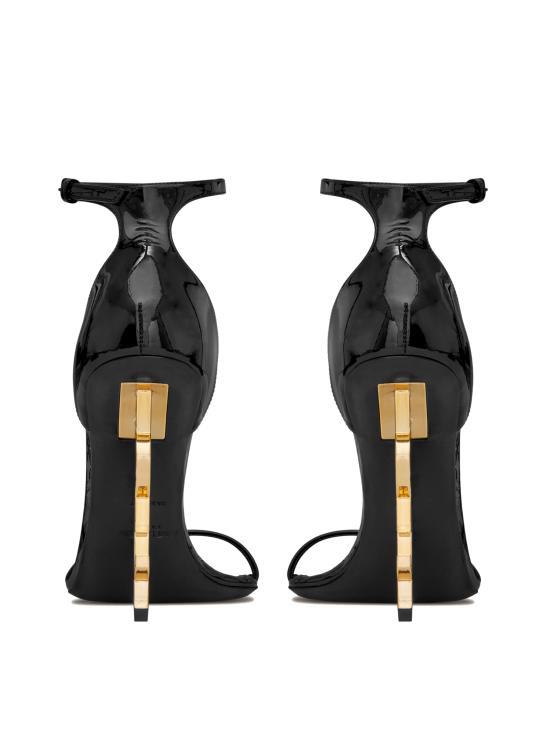 26SS 생로랑 오피움 샌들 페이턴트 5576621TV1A 1000 Black - SAINT LAURENT