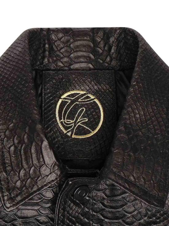 26SS 줄리아노 갈리아노 가죽 자켓 JULIUSCAESARPITONENERO Black - GIULIANO GALIANO