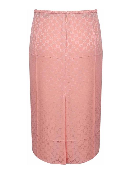 25FW 구찌 GG 실크 자카드 스커트 846275ZATF95136 Pink - GUCCI