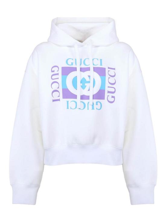 25FW 구찌 프린티드 코튼 후드 티셔츠 837935XJHGJ9081 White