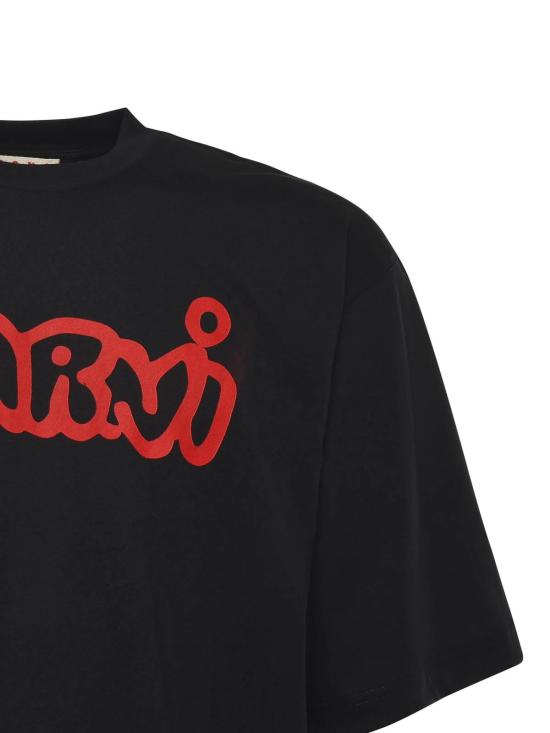 25FW 마르니 반팔 티셔츠 HUMU0223WPUSCY53LON99 Black - MARNI