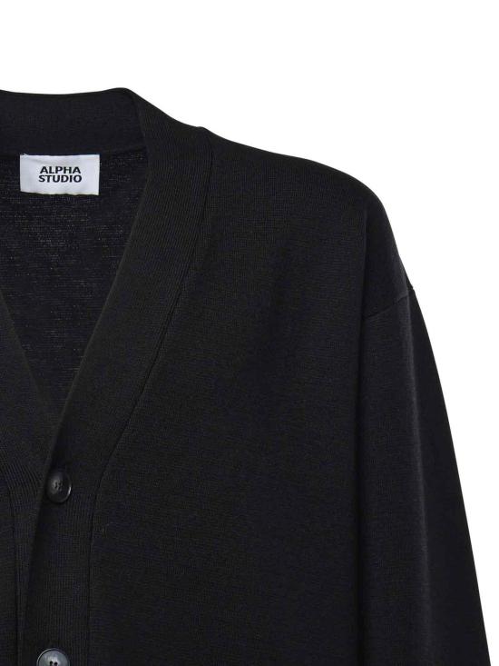 25FW 알파스튜디오 가디건 AU3061E1002 Black - ALPHA STUDIO