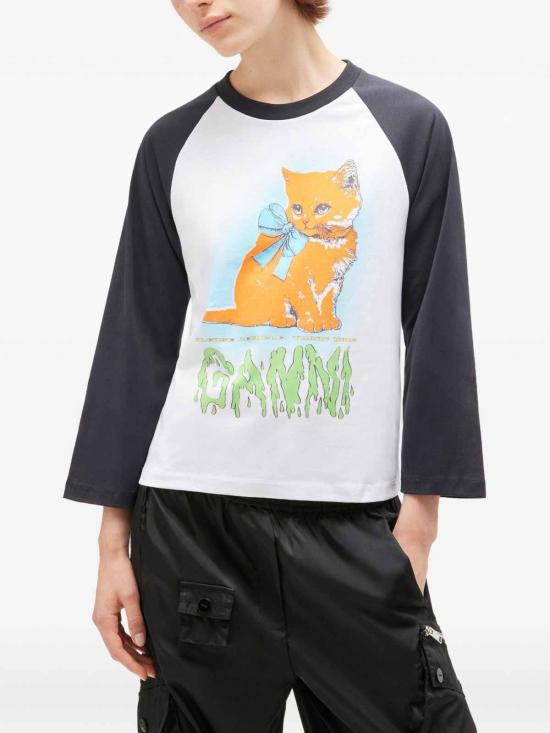 25FW 가니 반팔 티셔츠 T4341151 White - GANNI