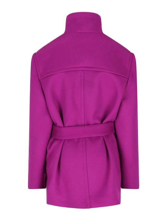 25FW 생로랑 울 소재 박시핏 벨트 코트 850307Y060R5051 Purple - SAINT LAURENT