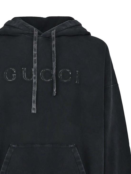 25FW 구찌 더블 코튼 저지 스웨트셔츠 795470XJHD31000 Grey - GUCCI