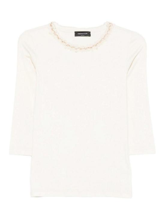 25FW 파비아나 필리피 저지 티셔츠 JED225F598L6940145 White