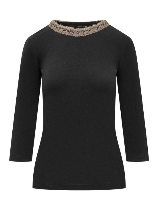 25FW 파비아나 필리피 저지 티셔츠 JED225F598L694825 Black