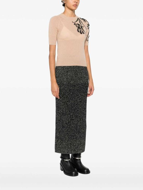 25FW 에르마노 설비노 반팔 티셔츠 D475L711RDCS51213 Beige - ERMANNO SCERVINO