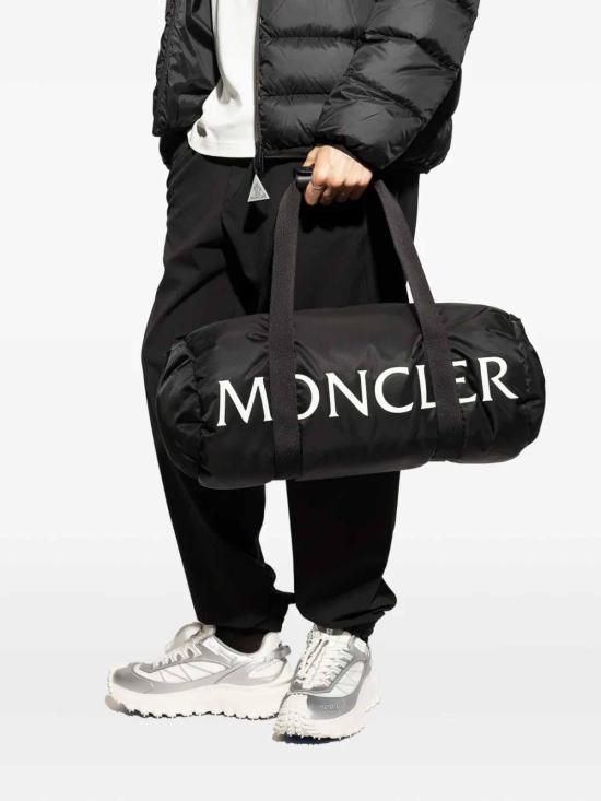  몽클레어 로고 워터 리펠런트 다운 필 더플백 5G00001M8321999 Black - MONCLER
