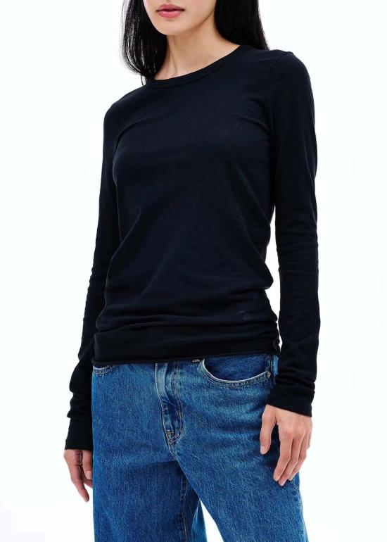  실버레이크 긴팔 티셔츠 심플 롱 슬리브 티셔츠 레이븐