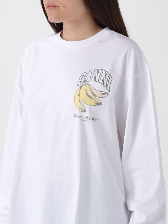 26SS 가니 롱슬리브 프루트 티셔츠 A1050059 151 White - GANNI