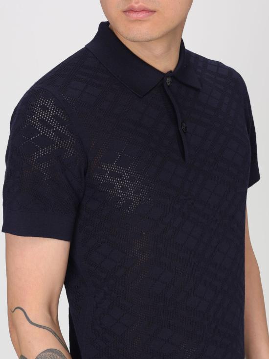 26SS 버버리 체크 울 폴로 셔츠 8118493 Blue - BURBERRY