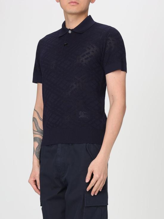 26SS 버버리 체크 울 폴로 셔츠 8118493 Blue - BURBERRY