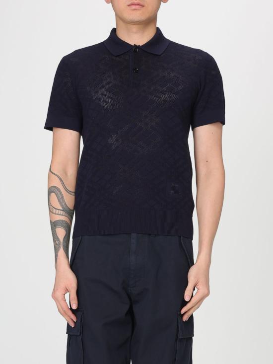 26SS 버버리 체크 울 폴로 셔츠 8118493 Blue