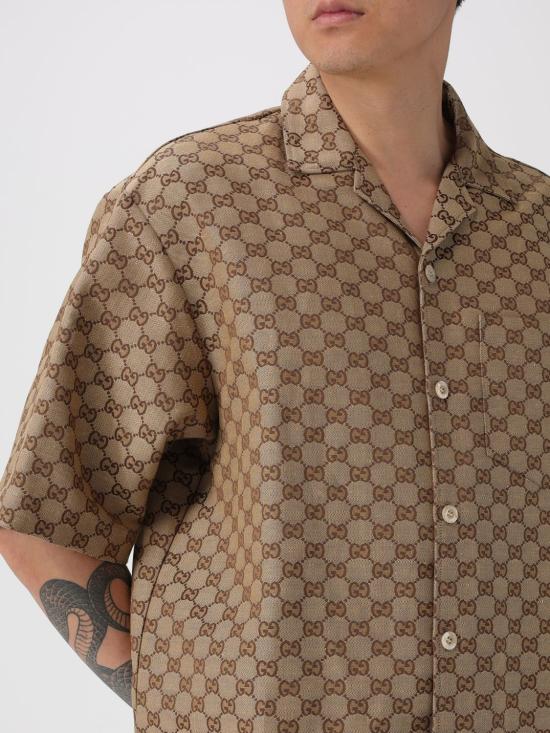 26SS 구찌 반팔 셔츠 742707ZAM7G 2580 Camel - GUCCI