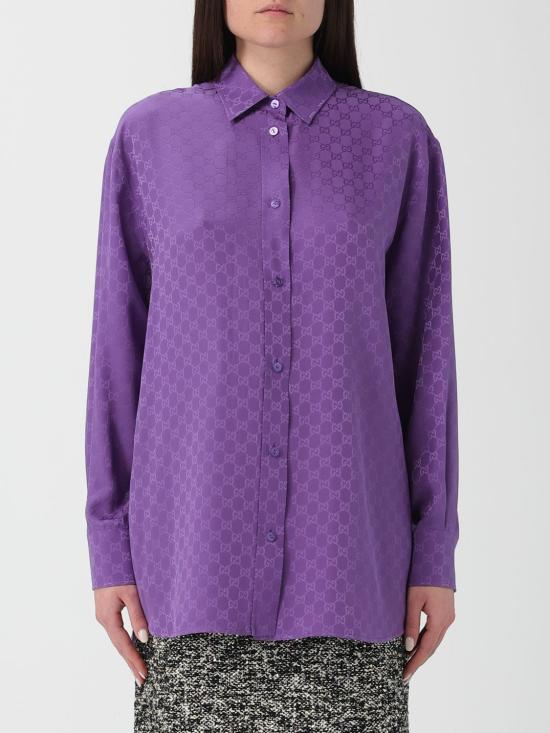 26SS 구찌 모노그램 셔츠 837168Z7ATQ 5007 Violet