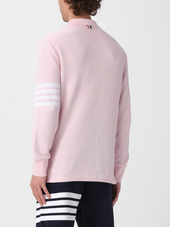 26SS 톰브라운 텍스쳐드 피케 4바 롱슬리브 폴로셔츠 MJP234AJ0248 680 Pink - THOM BROWNE