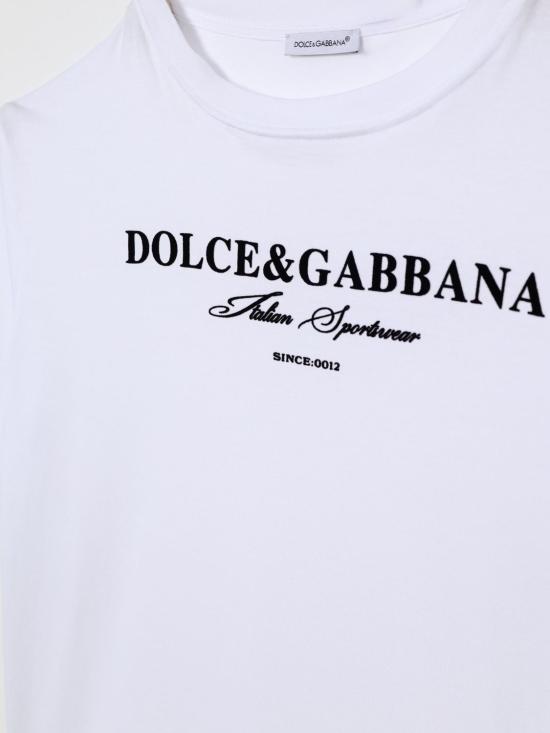 26SS [키즈] 돌체앤가바나 티셔츠 L4JTHUG7P1Y W0800 White - DOLCE & GABBANA
