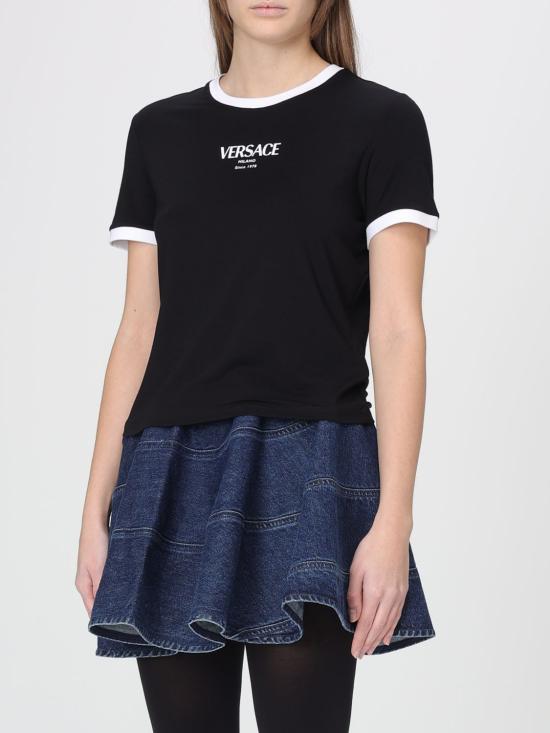 26SS 베르사체 반팔 티셔츠 10226561A16685 2B020 Black - VERSACE