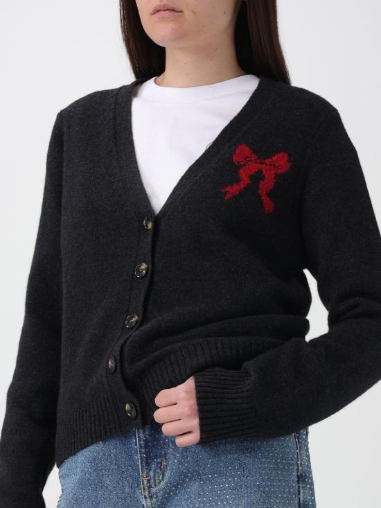 26SS 가니 그래픽 울 가디건 A1070090 252 Charcoal - GANNI