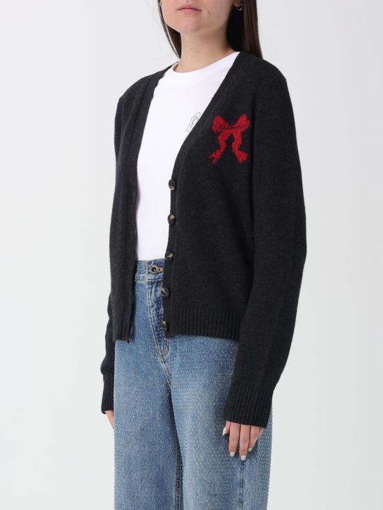 26SS 가니 그래픽 울 가디건 A1070090 252 Charcoal - GANNI