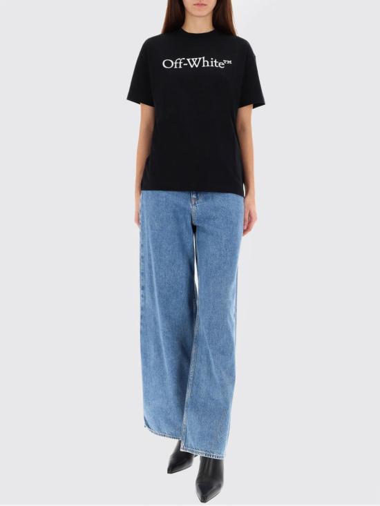 25FW 오프화이트 반팔 티셔츠 OWAA089C99JER003 1001 Black - OFF WHITE