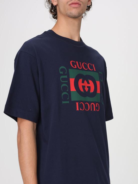 26SS 구찌 반팔 티셔츠 784361XJGKA 4735 Navy - GUCCI