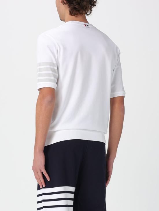 26SS 톰브라운 코튼 저지 4바 티 MJS303AJ0253 100 White - THOM BROWNE