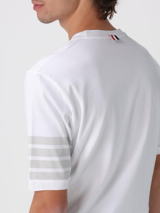 26SS 톰브라운 코튼 저지 4바 티 MJS303AJ0253 100 White - THOM BROWNE